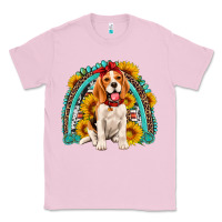Bubblegum Pink beagle turquoise and sunflowers rainbow Classic Tee - Artiststas