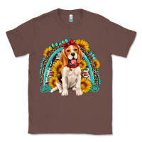 Chestnut beagle turquoise and sunflowers rainbow Classic Tee - Artiststas