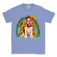 Colony Blue beagle turquoise and sunflowers rainbow Classic Tee - Artiststas