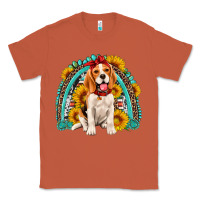 Copper beagle turquoise and sunflowers rainbow Classic Tee - Artiststas