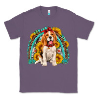 Lavender beagle turquoise and sunflowers rainbow Classic Tee - Artiststas