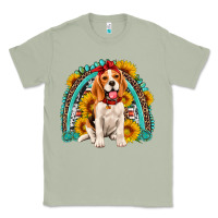 Matcha beagle turquoise and sunflowers rainbow Classic Tee - Artiststas