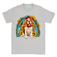 Moon Dust beagle turquoise and sunflowers rainbow Classic Tee - Artiststas