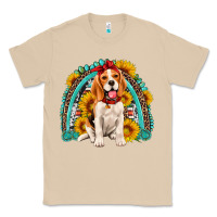 Mushroom beagle turquoise and sunflowers rainbow Classic Tee - Artiststas
