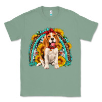 Sage beagle turquoise and sunflowers rainbow Classic Tee - Artiststas