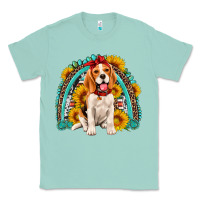 Seafoam beagle turquoise and sunflowers rainbow Classic Tee - Artiststas
