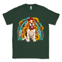 Sports Green beagle turquoise and sunflowers rainbow Classic Tee - Artiststas
