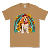 Toasted Coconut beagle turquoise and sunflowers rainbow Classic Tee - Artiststas