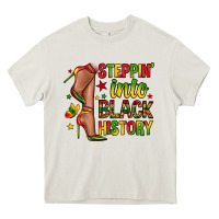Cream steppin into black history Heavy Core Tee - Zillion Design Studio