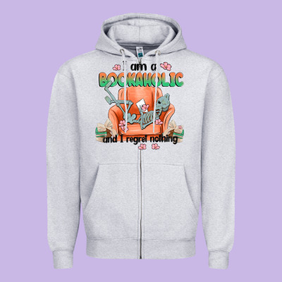 Bookaholic Zipper Hoodie Designed By Maliassmallbusiness