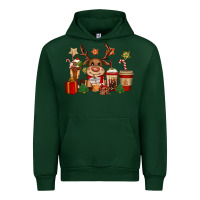Forest Green reindeer coffe cups christmas Urban Hoodie - CowGirlArtShop