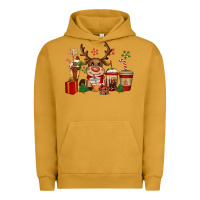 Pigment Peanut Butter reindeer coffe cups christmas Urban Hoodie - CowGirlArtShop