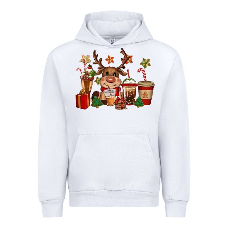 Reindeer Coffe Cups Christmas Urban Hoodie by CowGirlArtShop | Teevron