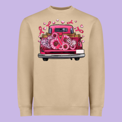 Breast Cancer Farm Truck Heavyweight Sweatshirt Designed By Artiststas