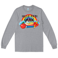 Heather Grey back to school hello fifth grade 3200x2400 Long Sleeve Tee - AdoDesignShop