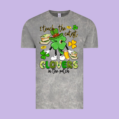 I Teach The Cutest Clovers In The Patch Vintage Tee Designed By Artiststas