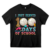 Black i just served 100 days of school volleyball Heavy Core Tee - Zillion Design Studio