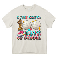 Cream i just served 100 days of school volleyball Heavy Core Tee - Zillion Design Studio