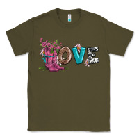 Army Green valentines day love and boots Classic Tee - AdoDesignShop