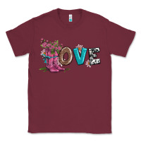 Burgundy valentines day love and boots Classic Tee - AdoDesignShop