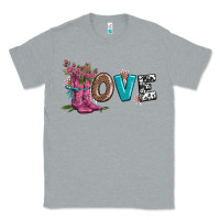 Heather Grey valentines day love and boots Classic Tee - AdoDesignShop