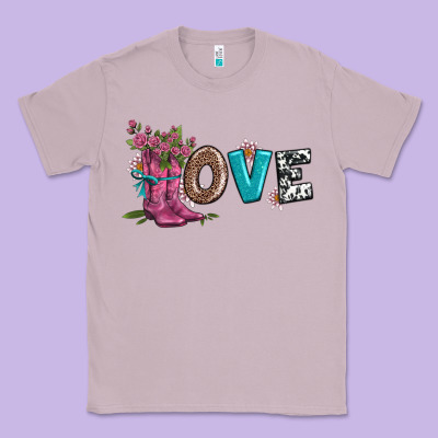 Valentines Day Love And Boots Classic Tee Designed By Adodesignshop