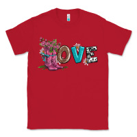 Red valentines day love and boots Classic Tee - AdoDesignShop
