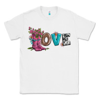 White valentines day love and boots Classic Tee - AdoDesignShop