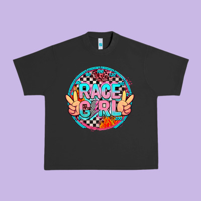 Race Girl With Leopard And Peace Hand Urban Heavy Tee Designed By Adodesignshop