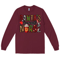 Burgundy santa's favorite nurse Long Sleeve Tee - Jasminsmagicworld
