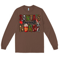 Chestnut santa's favorite nurse Long Sleeve Tee - Jasminsmagicworld