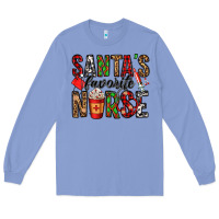 Colony Blue santa's favorite nurse Long Sleeve Tee - Jasminsmagicworld