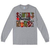 Heather Grey santa's favorite nurse Long Sleeve Tee - Jasminsmagicworld