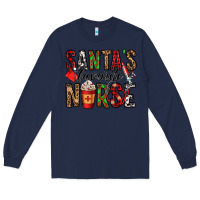 Navy santa's favorite nurse Long Sleeve Tee - Jasminsmagicworld