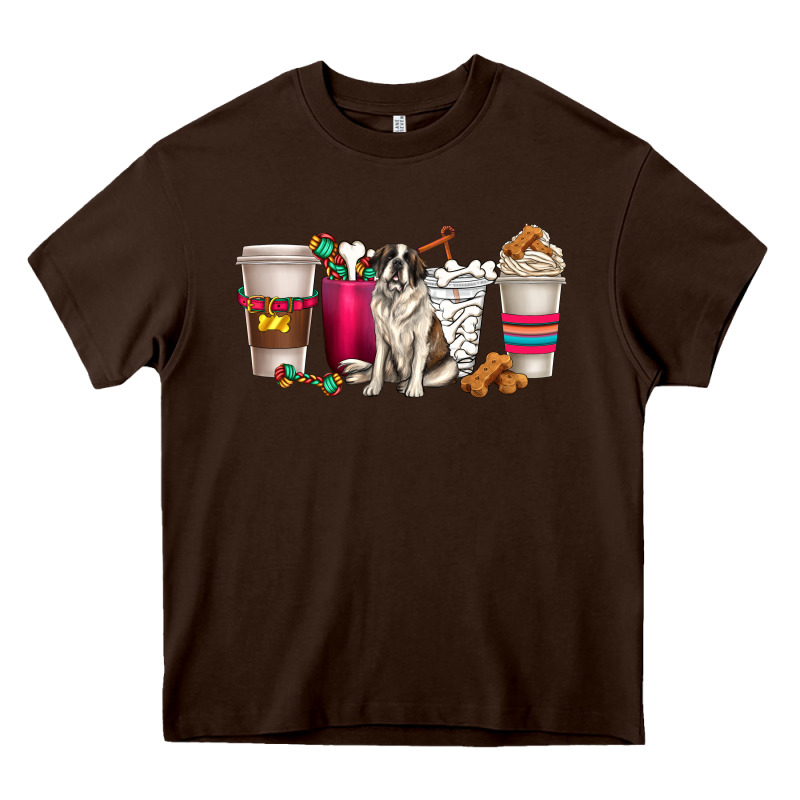 St. Bernard Dog Coffee Cups Heavy Core Tee by texasbilliewilder | Teevron