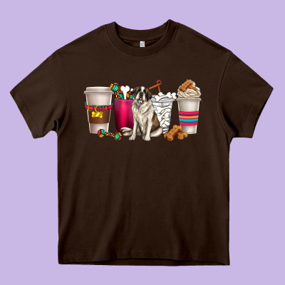 St. Bernard Dog Coffee Cups Heavy Core Tee Designed By Texasbilliewilder
