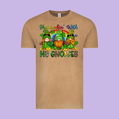 Shamrockin With My Gnomies Vintage Tee Designed By Artiststas