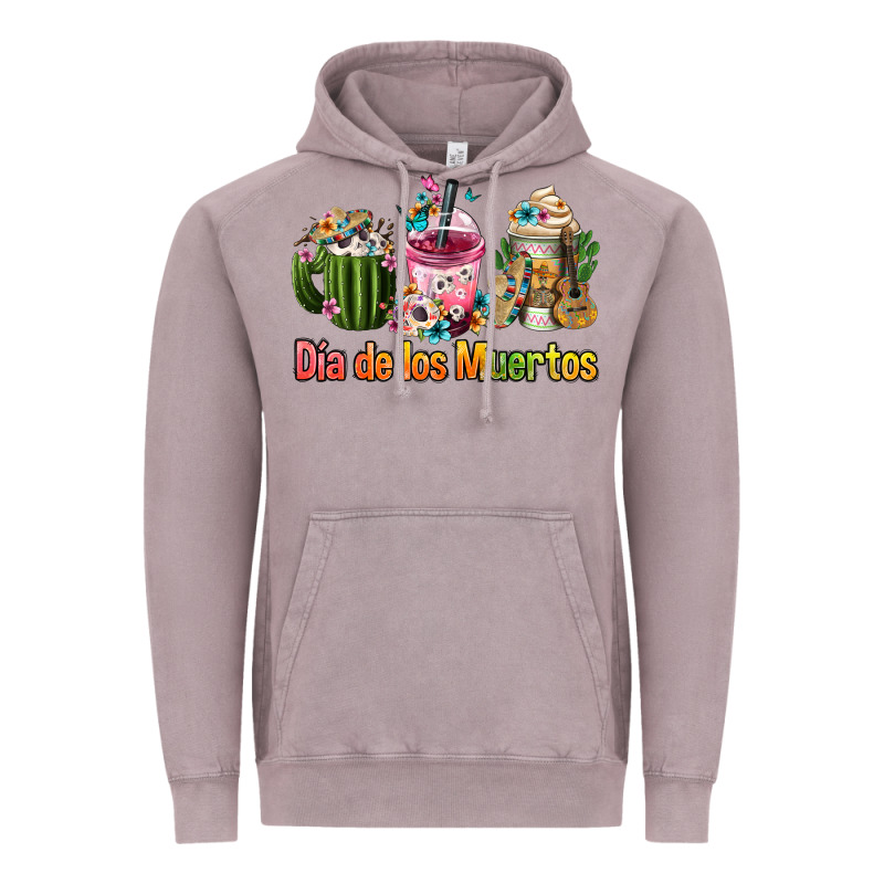 Mexican Día De Los Muertos Coffee Cups Vintage Hoodie by FaDigitalArtStudio | Teevron