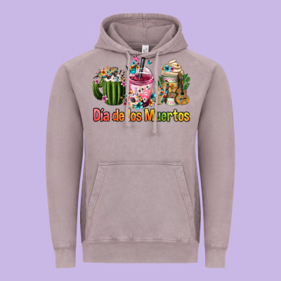 Mexican Día De Los Muertos Coffee Cups Vintage Hoodie Designed By Fadigitalartstudio