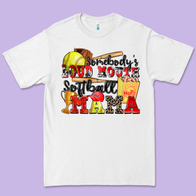 Somebody's Loud Mouth Softball Mama Premium Tee Designed By Zillion Design Studio