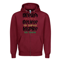 Burgundy dream like martin believe like thurgood inspire li Zipper Hoodie - MaliasSmallBusiness
