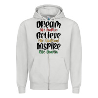 Dove Grey dream like martin believe like thurgood inspire li Zipper Hoodie - MaliasSmallBusiness