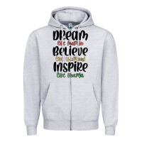 Heather Grey dream like martin believe like thurgood inspire li Zipper Hoodie - MaliasSmallBusiness
