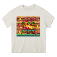 Cream cinco de taco paper serape leopard wooden Heavy Core Tee - Artiststas
