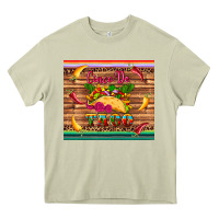 Mossy cinco de taco paper serape leopard wooden Heavy Core Tee - Artiststas