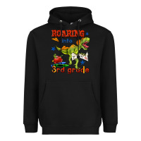 Black roaring into 3rd grade Heavyweight Hoodie - BundleAndBundleShop