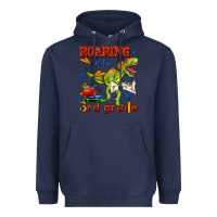 Navy roaring into 3rd grade Heavyweight Hoodie - BundleAndBundleShop
