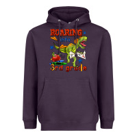 Plum roaring into 3rd grade Heavyweight Hoodie - BundleAndBundleShop