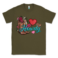 Army Green valentines day howdy and boots Classic Tee - AdoDesignShop