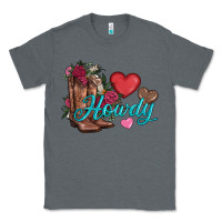 Charcoal Heather valentines day howdy and boots Classic Tee - AdoDesignShop